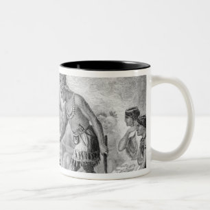 Captain Smith rescued by Pocahontas Two-Tone Coffee Mug