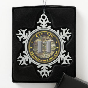 Captain Snowflake Pewter Christmas Ornament