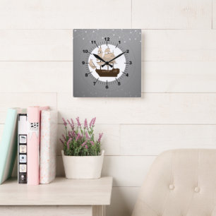 Captain  square wall clock