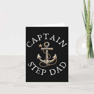 Captain Step-dad Boat Sailing Boating Vintage Anch Card