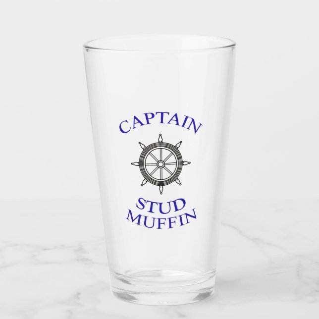 “Captain Stud Muffin” Glass (Front)