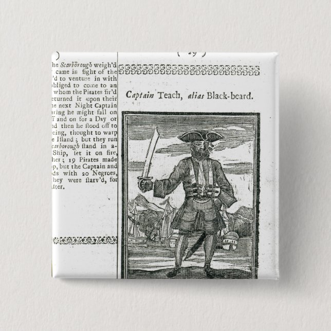 Captain Teach, Alias Black Beard 15 Cm Square Badge (Front)