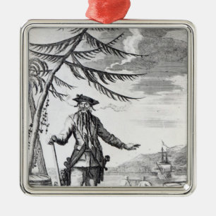 Captain Teach, commonly called Blackbeard Metal Ornament