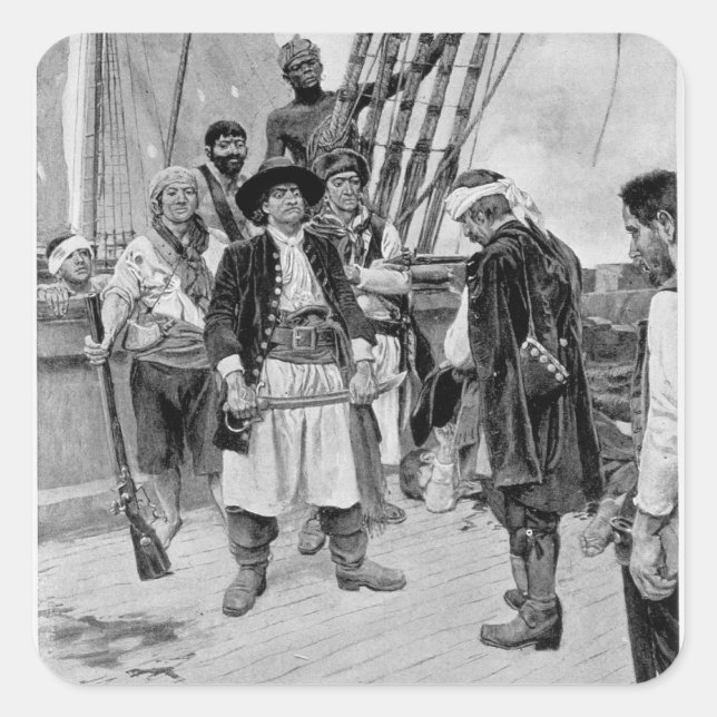 Captain Tongrelow Took the Biggest, illustration Square Sticker (Front)