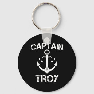 Captain Troy Funny Birthday Personalised Name Boat Key Ring