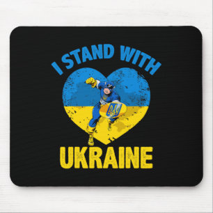 Captain Ukraine Support Ukrainian Flag I Stand Wit Mouse Pad