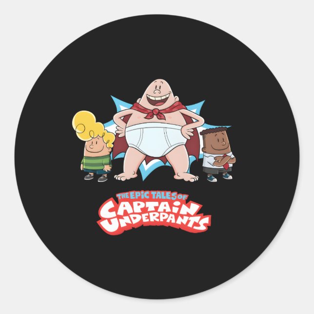 Captain Underpants The First Epic Movie Captain Po Classic Round Sticker (Front)