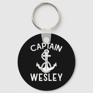 Captain Wesley Anchor Ship Boating Yacht Boat Key Ring
