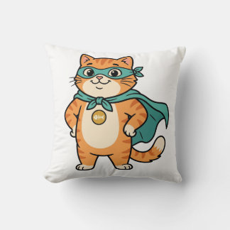Captain Whiskerton – Cute Superhero Orange Tabby C Cushion