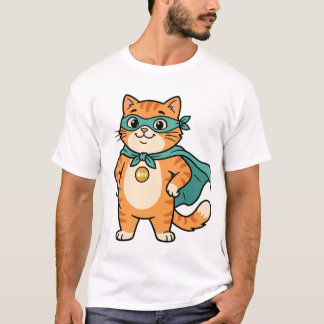 Captain Whiskerton – Cute Superhero Orange Tabby C T-Shirt