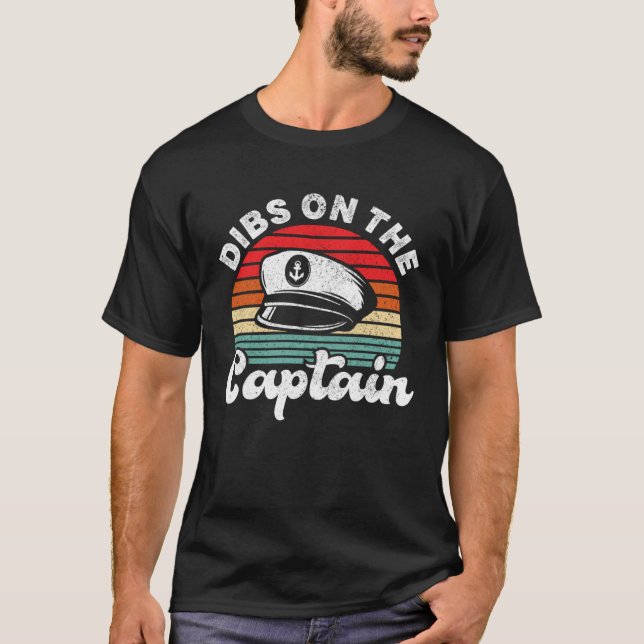 Captain Wife Retro Dibs On The Captain Women Capta T-Shirt (Front)