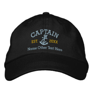 Captain With Anchor Personalised Embroidered Hat