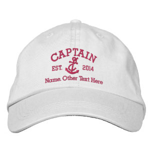 Captain With Anchor Personalised Embroidered Hat