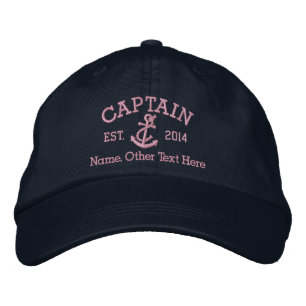 Captain With Anchor Personalised Embroidered Hat