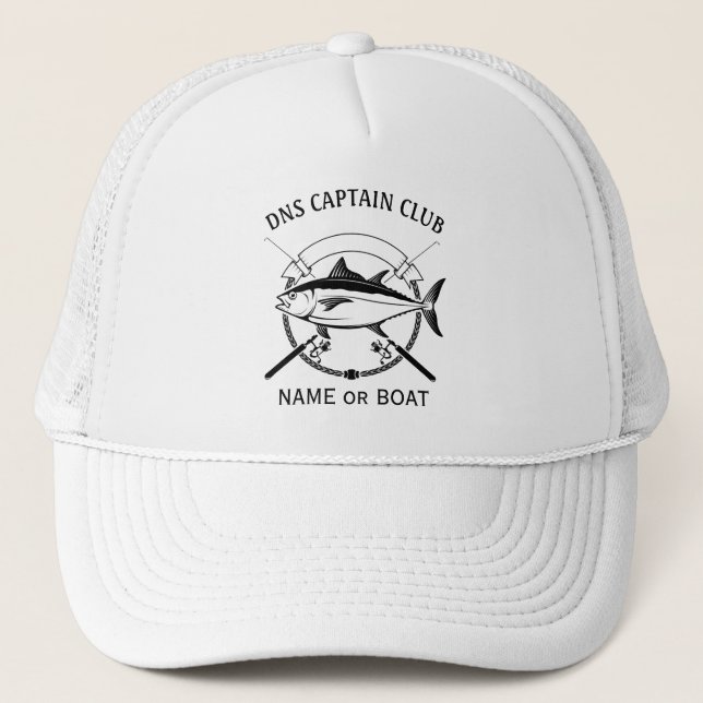 Captain Your Boat Name  Trucker Hat (Front)