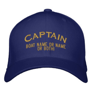Captain Your Boat Name Your Name or Both! Embroidered Hat