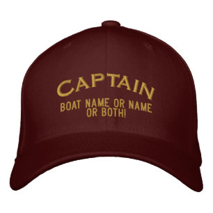 Captain Your Boat Name Your Name or Both! Embroidered Hat