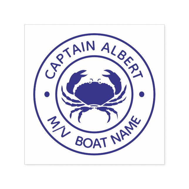 Captain Your Name Crab Self Inking Stamp (Design)