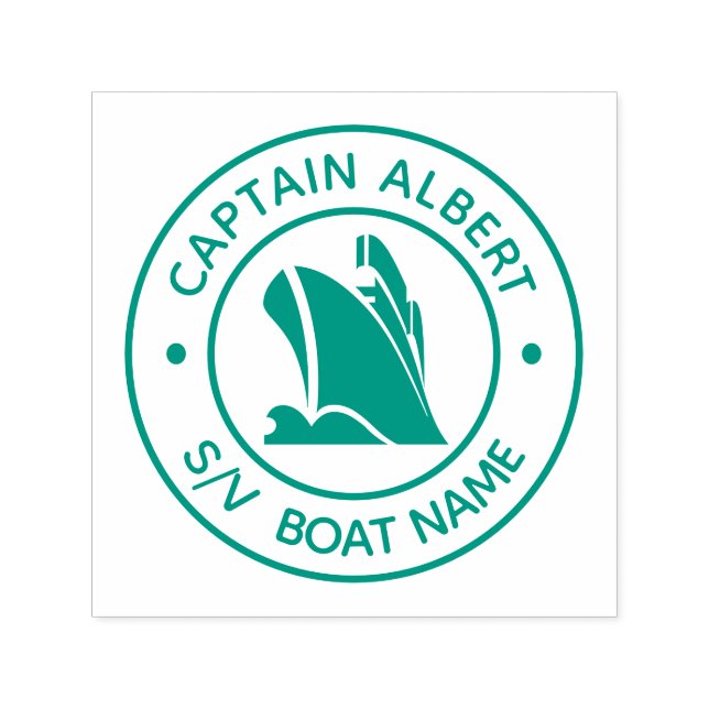 Captain Your Name Ship Self Inking Stamp (Design)