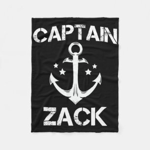Captain Zack Funny Birthday Personalised Name Boat Fleece Blanket
