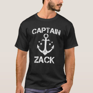 CAPTAIN ZACK Funny Birthday Personalised Name Boat T-Shirt