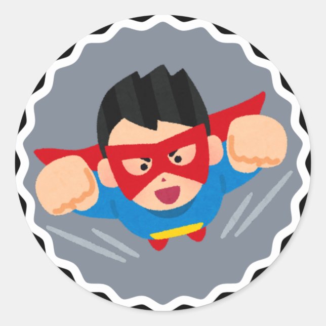 "Captain Zoom" Classic Round Sticker (Front)