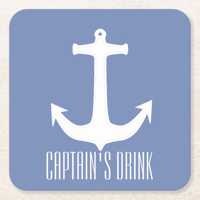Captain's Drink Anchor Paper Coaster (Front)