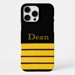 Captains golden stripes with name iPhone 16 pro max case
