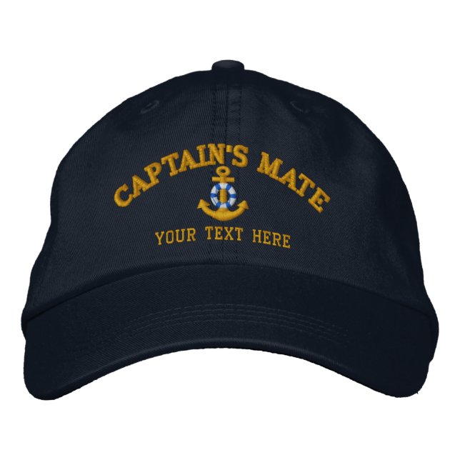 Captain's Mate Easily Personalised Embroidered Hat (Front)