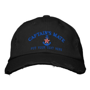 Captain's Mate Star Anchor Boat Name Your Name Embroidered Hat