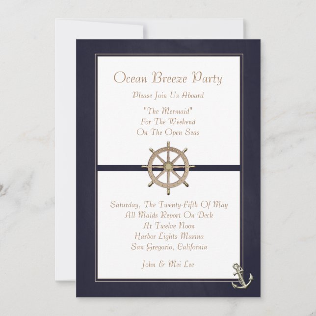 Captains Wheel Invitation (Front)