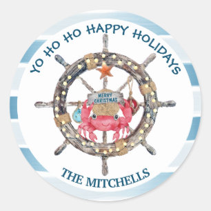 Captain's Wheel Nautical Holiday Envelope Seals