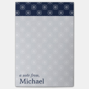 Captain's Wheel Pattern Add Your Name Post-it Notes