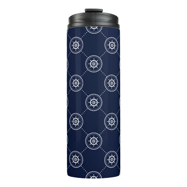 Captain'S Wheel Pattern Thermal Tumbler (Front)