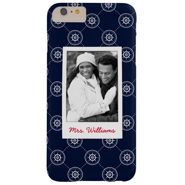 Captain'S Wheel Pattern | Your Photo & Name Case-Mate iPhone Case (Back)
