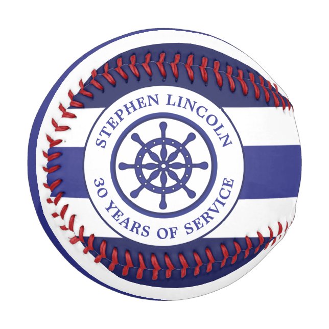 Captains Wheel Years of Service Retirement Baseball (Front Left)