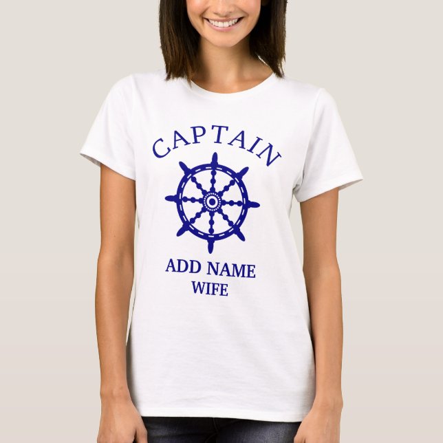 Captain's Wife (Personalise Captain's Name) Light T-Shirt (Front)