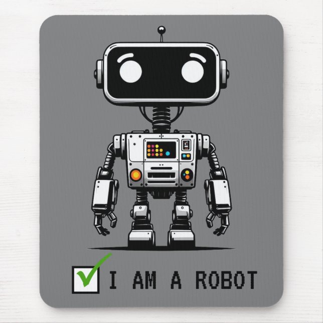 Captcha Robot – I am a Robot Mouse Pad (Front)
