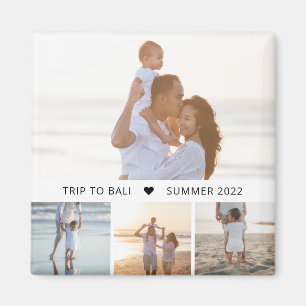 Captioned Collage Editable Colour Photo Magnet