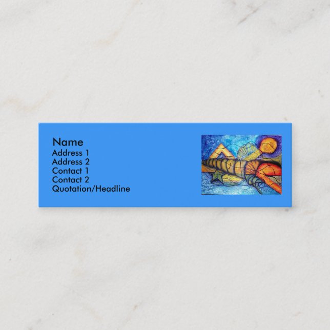 Captiva Fantasy - watercolor Mini Business Card (Front)