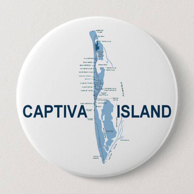 Captiva Island. 10 Cm Round Badge (Front)