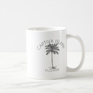 Captiva Island Beach Design Palm Tree Illustration Coffee Mug
