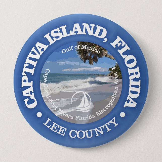 Captiva Island (C) 10 Cm Round Badge (Front)
