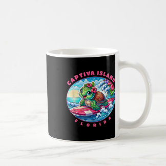 Captiva Island Florida Cute Surfing Girl Sea Turtl Coffee Mug