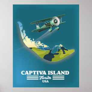 Captiva Island Florida USA map Poster