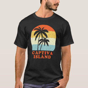Captiva Island Florida Vintage Palm Tree Sunset Va T-Shirt