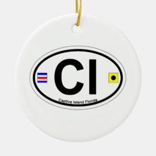 Captiva Island - Oval. Ceramic Ornament
