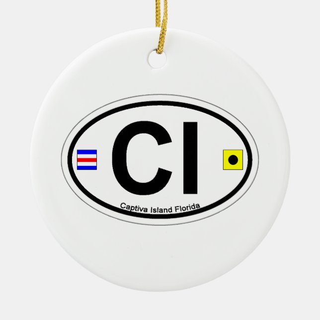 Captiva Island - Oval. Ceramic Ornament (Front)