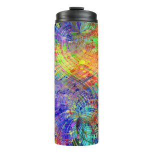 Captivateing Colorful Spirals Thermal Tumbler