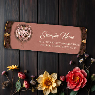 Captivating and artistic depiction of a tiger return address label